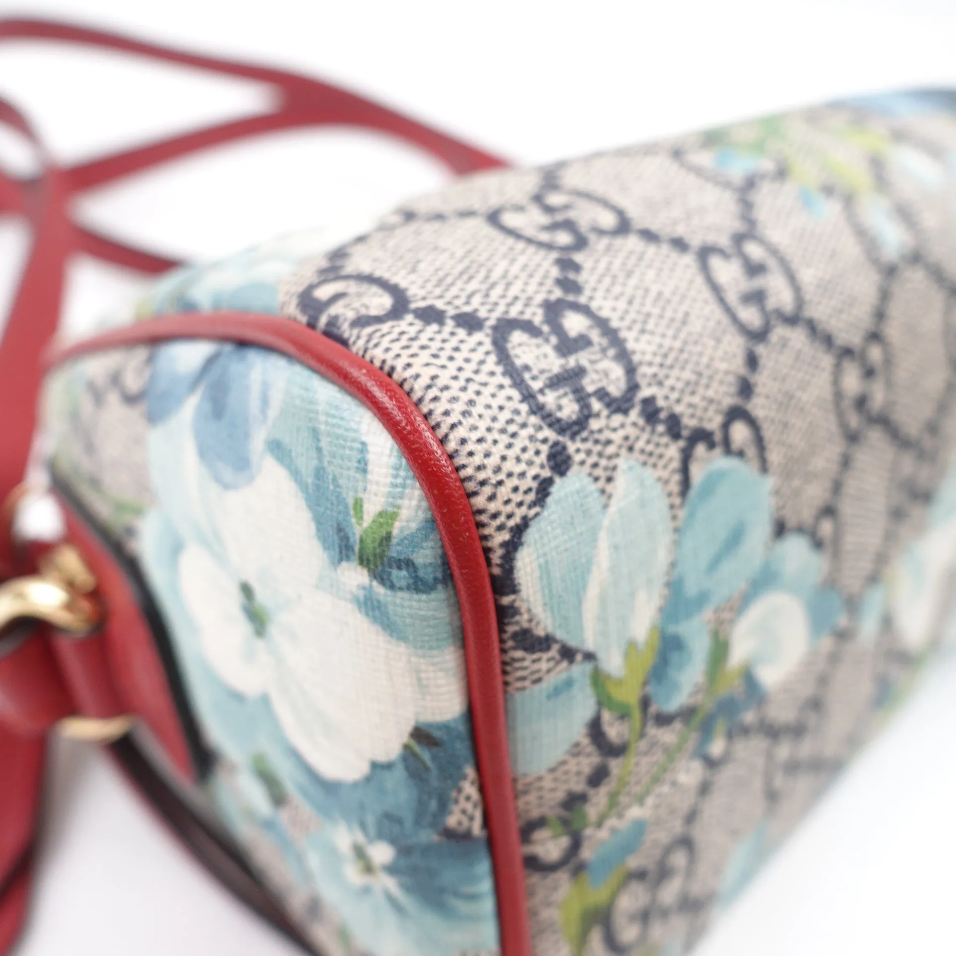 PRE-OWNED GG Supreme Canvas Blooms Mini Boston Crossbody Bag