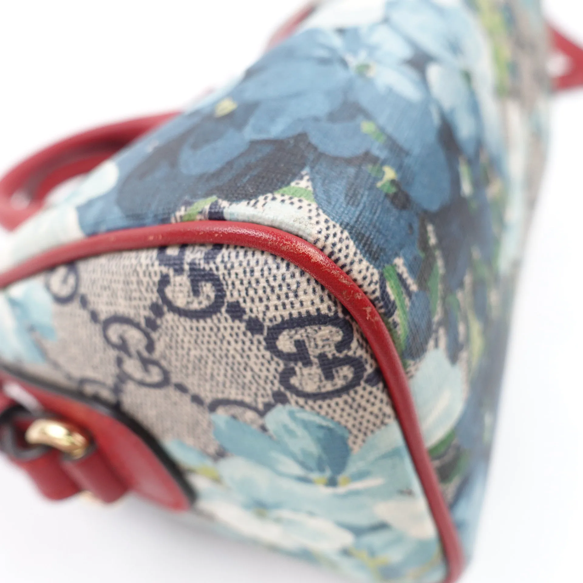 PRE-OWNED GG Supreme Canvas Blooms Mini Boston Crossbody Bag