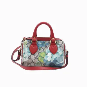 PRE-OWNED GG Supreme Canvas Blooms Mini Boston Crossbody Bag