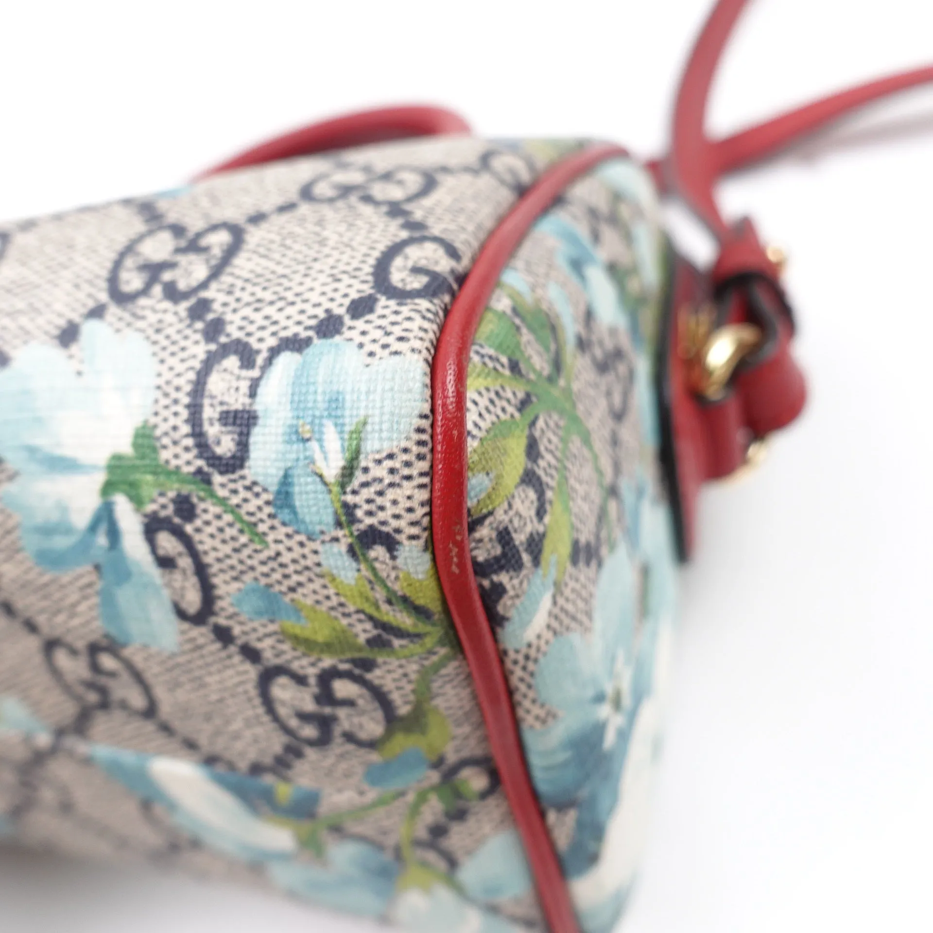 PRE-OWNED GG Supreme Canvas Blooms Mini Boston Crossbody Bag