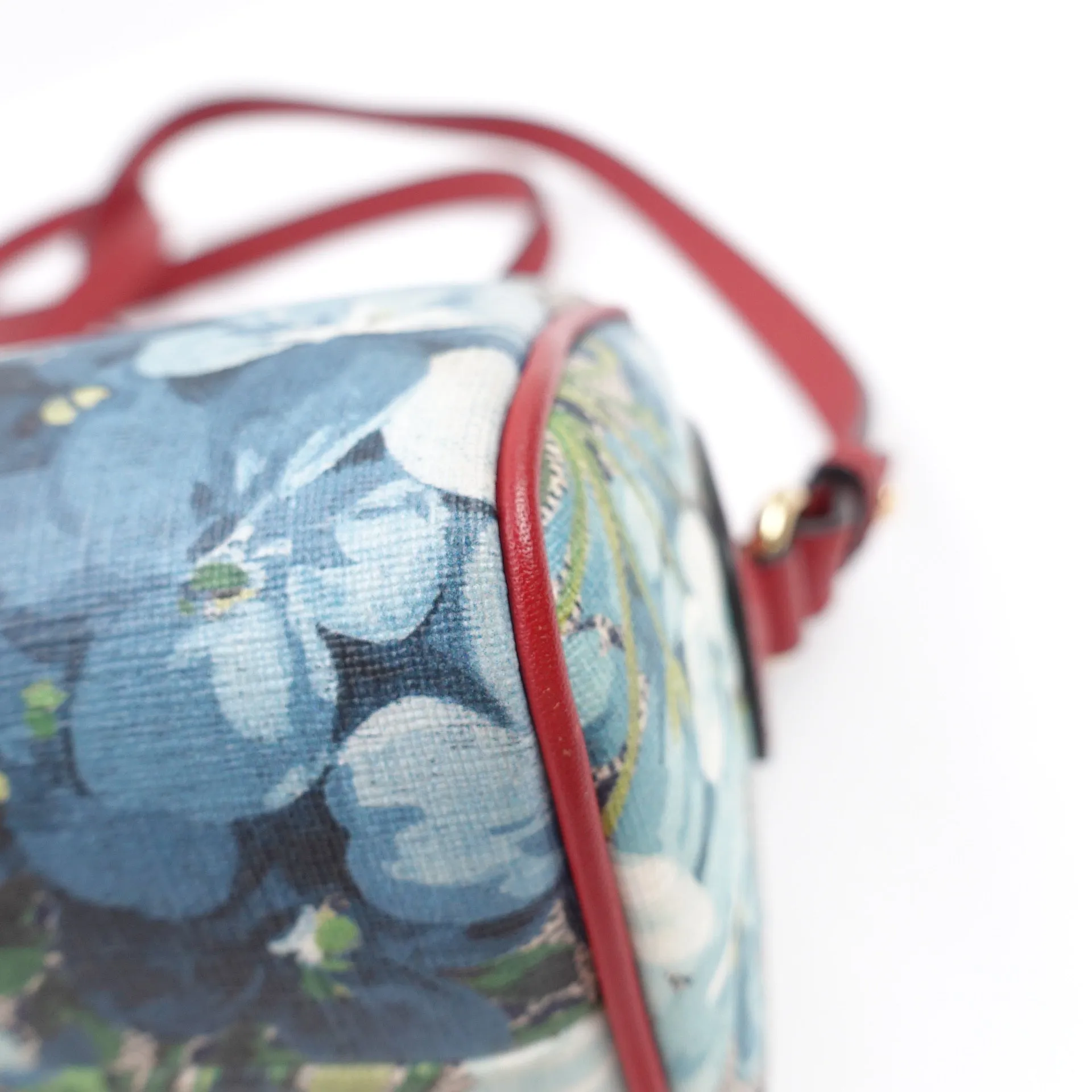 PRE-OWNED GG Supreme Canvas Blooms Mini Boston Crossbody Bag