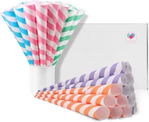 Premium Cotton Candy Cones 100 Pack Carnival Theme - Candy Park Multicolor Cotton Candy Sticks for Cotton Candy Machines - Celebrations & Party Supplies