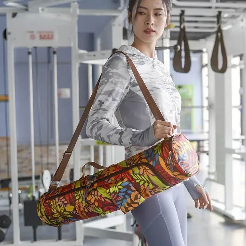 Printed Yoga Mat Bag – Sports & Fitness Backpack