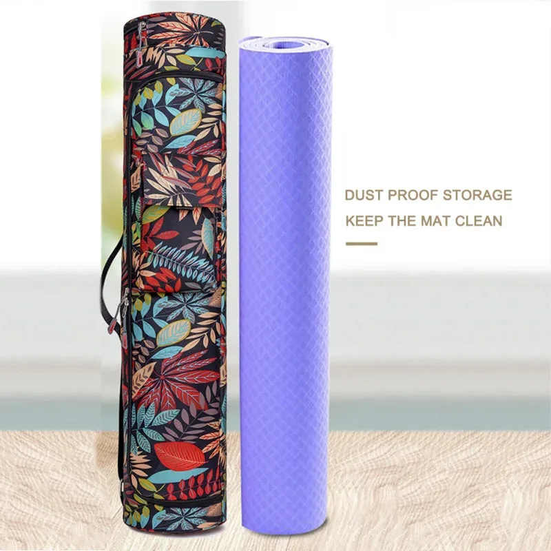 Printed Yoga Mat Bag – Sports & Fitness Backpack