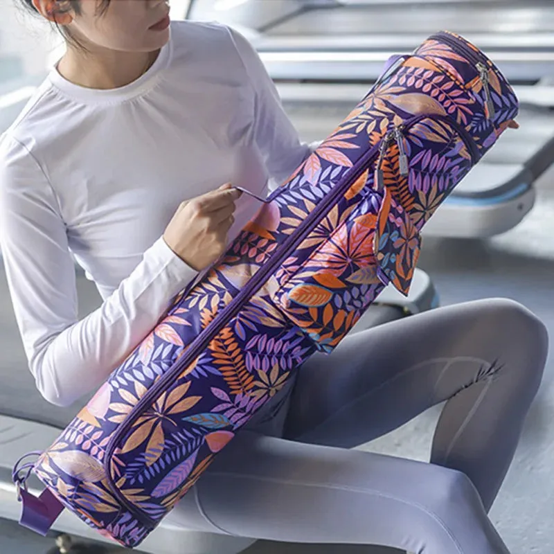 Printed Yoga Mat Bag – Sports & Fitness Backpack