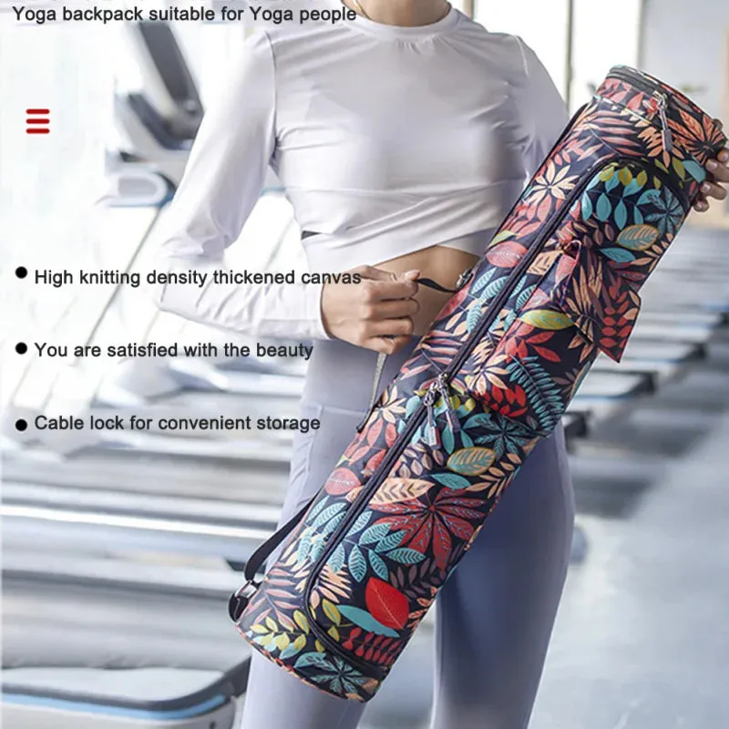 Printed Yoga Mat Bag – Sports & Fitness Backpack