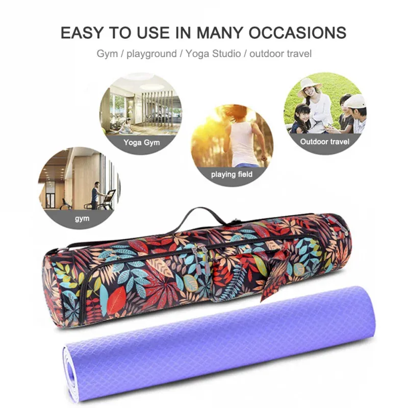 Printed Yoga Mat Bag – Sports & Fitness Backpack