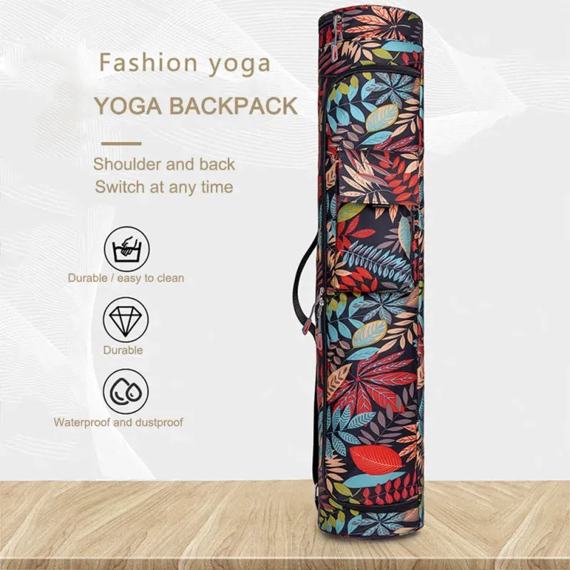 Printed Yoga Mat Bag – Sports & Fitness Backpack