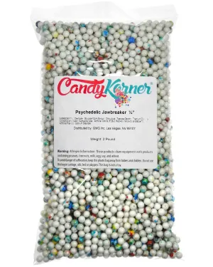 Psychedelic Jawbreakers - 1/4" - 2 Pound (32 Ounces) - By CandyKorner