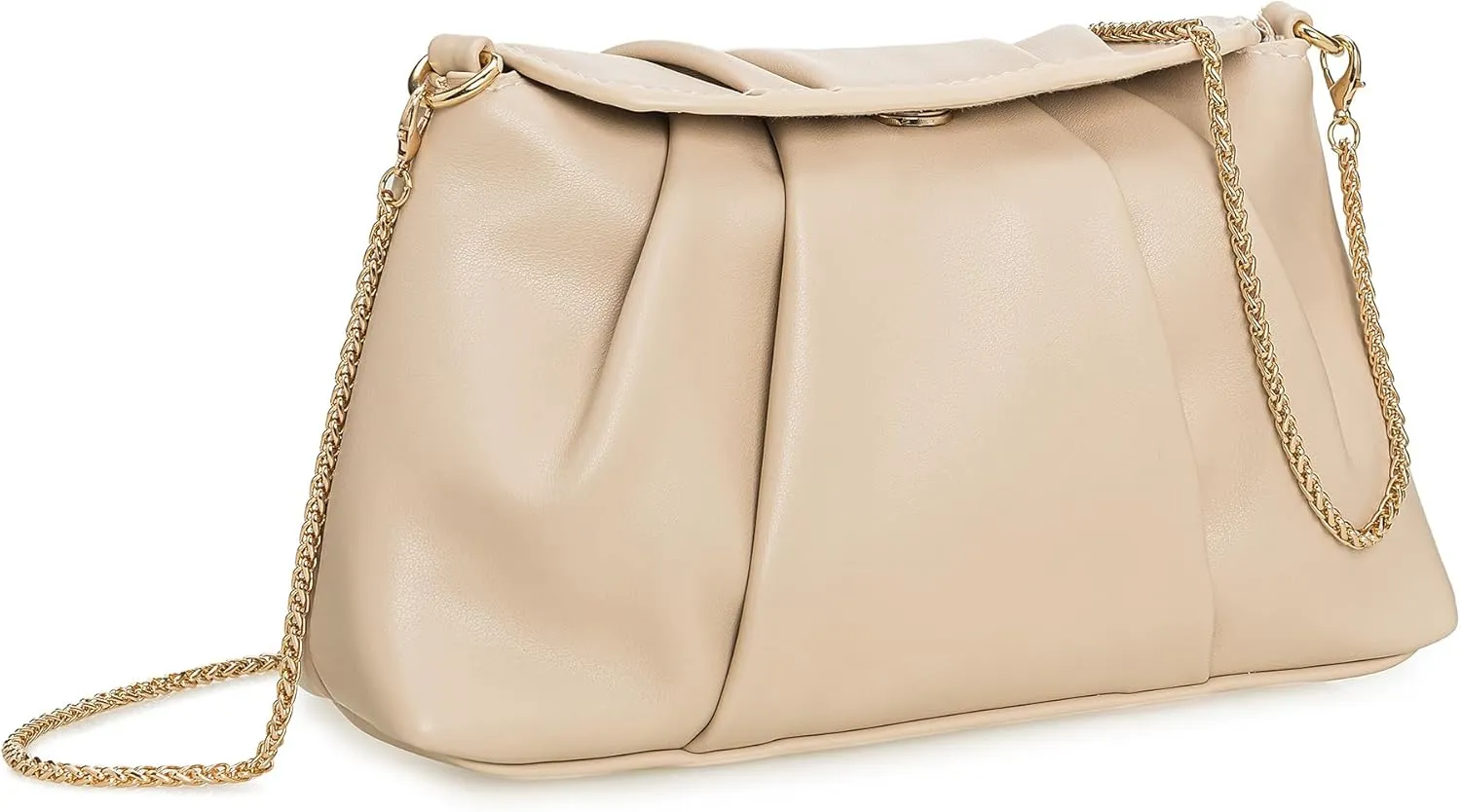 PU Clutch Handbag for Women Evening Bag Formal Dressy Purse with Pearl Strap