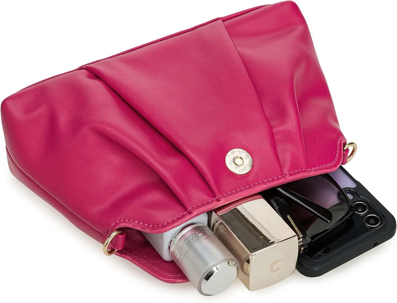 PU Clutch Handbag for Women Evening Bag Formal Dressy Purse with Pearl Strap