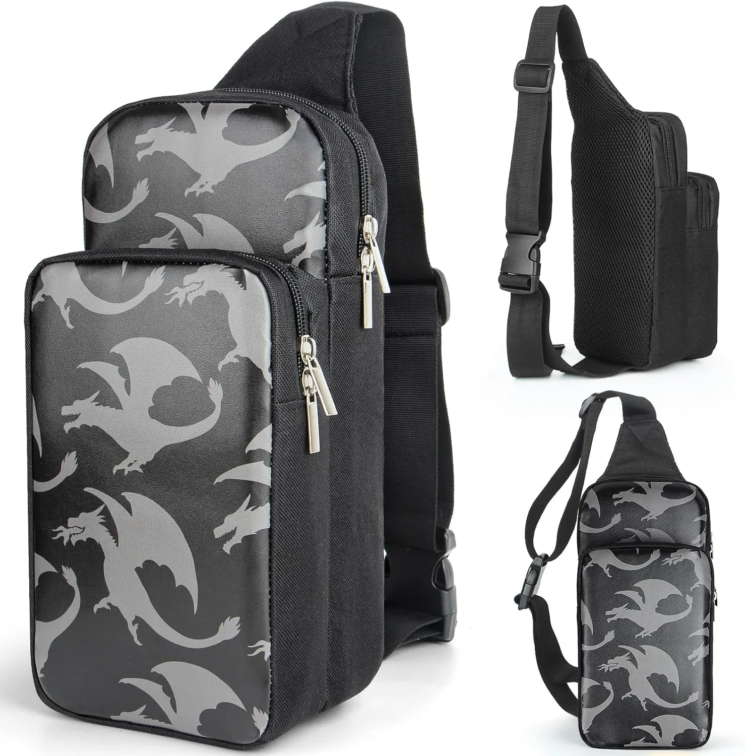 Pulchra Switch Bag for Switch/Switch OLED/Switch2 - Switch Accessories Travel Crossbody Bag - Portable Backpack (Dragon)