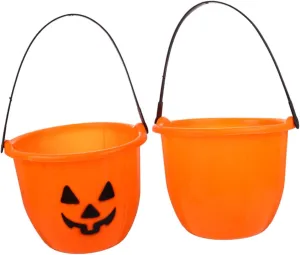 Pumpkin Candy Barrel 2 Pieces Trick-or-treat Handbag Halloween Treat Bag Stuffers Large Capacity Candy Tote