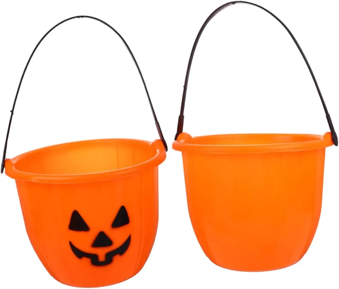 Pumpkin Candy Barrel 2 Pieces Trick-or-treat Handbag Halloween Treat Bag Stuffers Large Capacity Candy Tote