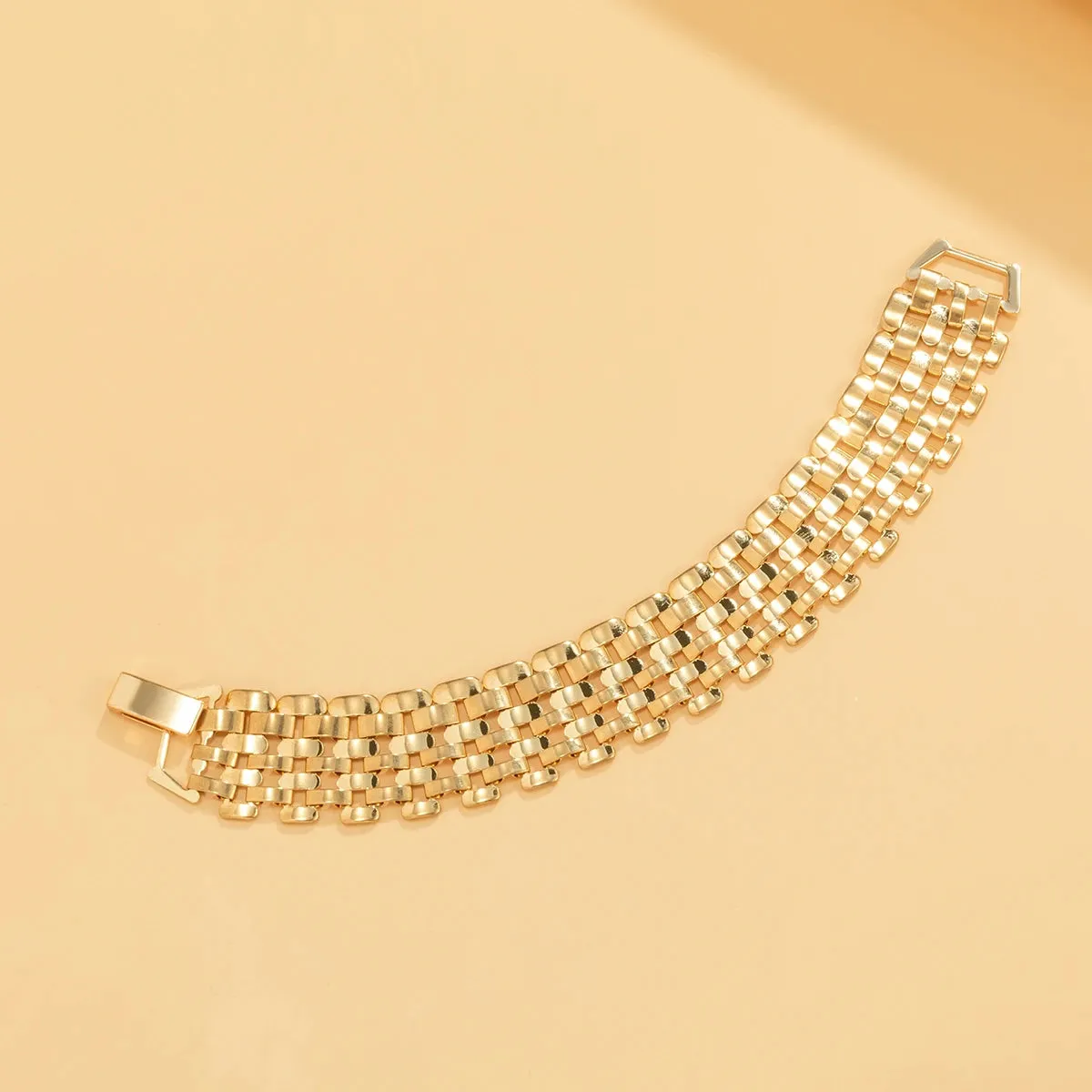 Punk Wide Chunky Lattice Bracelet