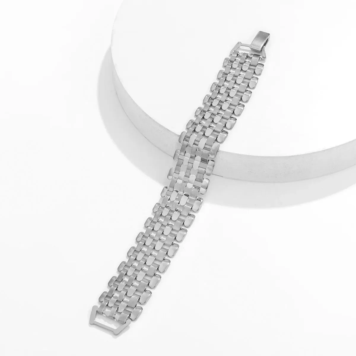 Punk Wide Chunky Lattice Bracelet