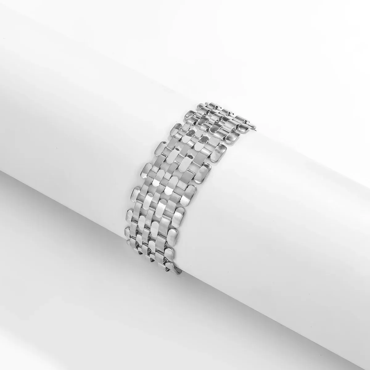 Punk Wide Chunky Lattice Bracelet