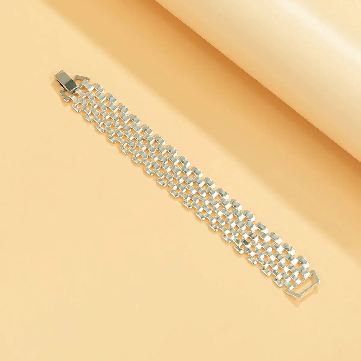 Punk Wide Chunky Lattice Bracelet