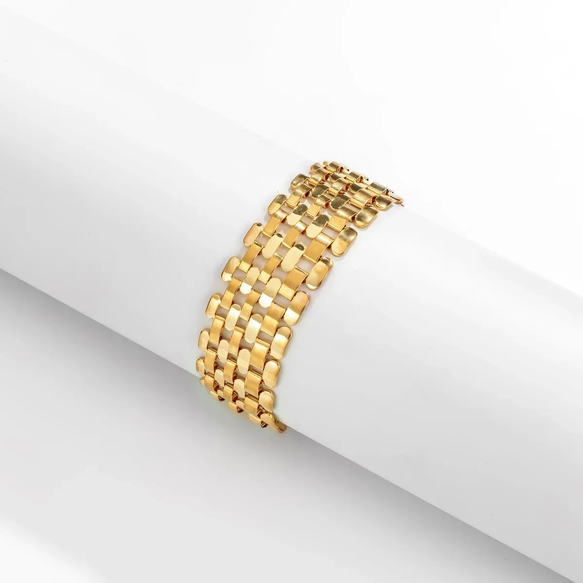Punk Wide Chunky Lattice Bracelet