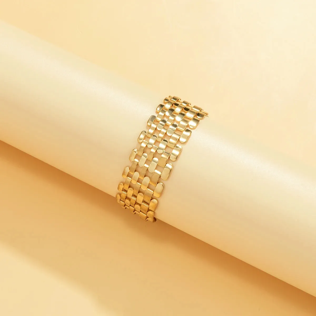 Punk Wide Chunky Lattice Bracelet