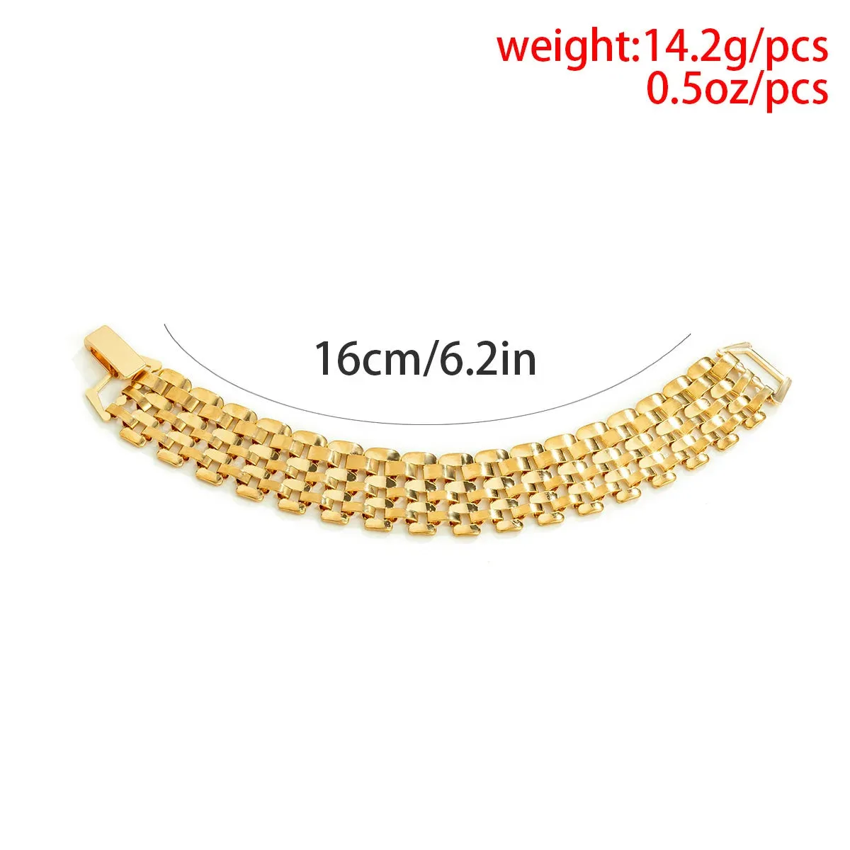 Punk Wide Chunky Lattice Bracelet