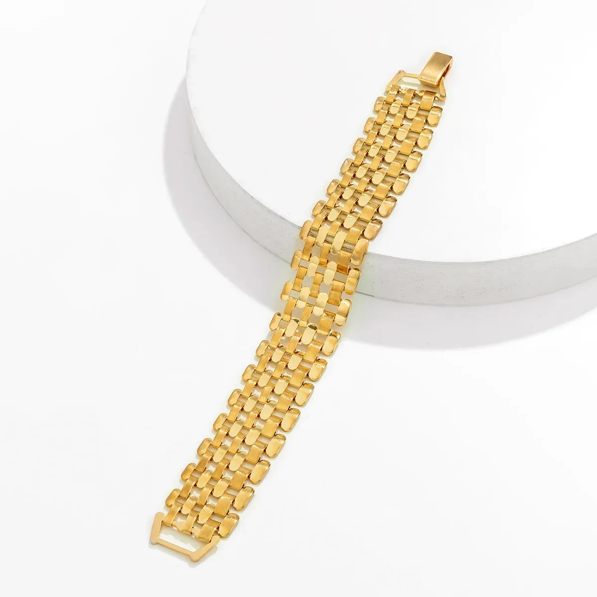 Punk Wide Chunky Lattice Bracelet