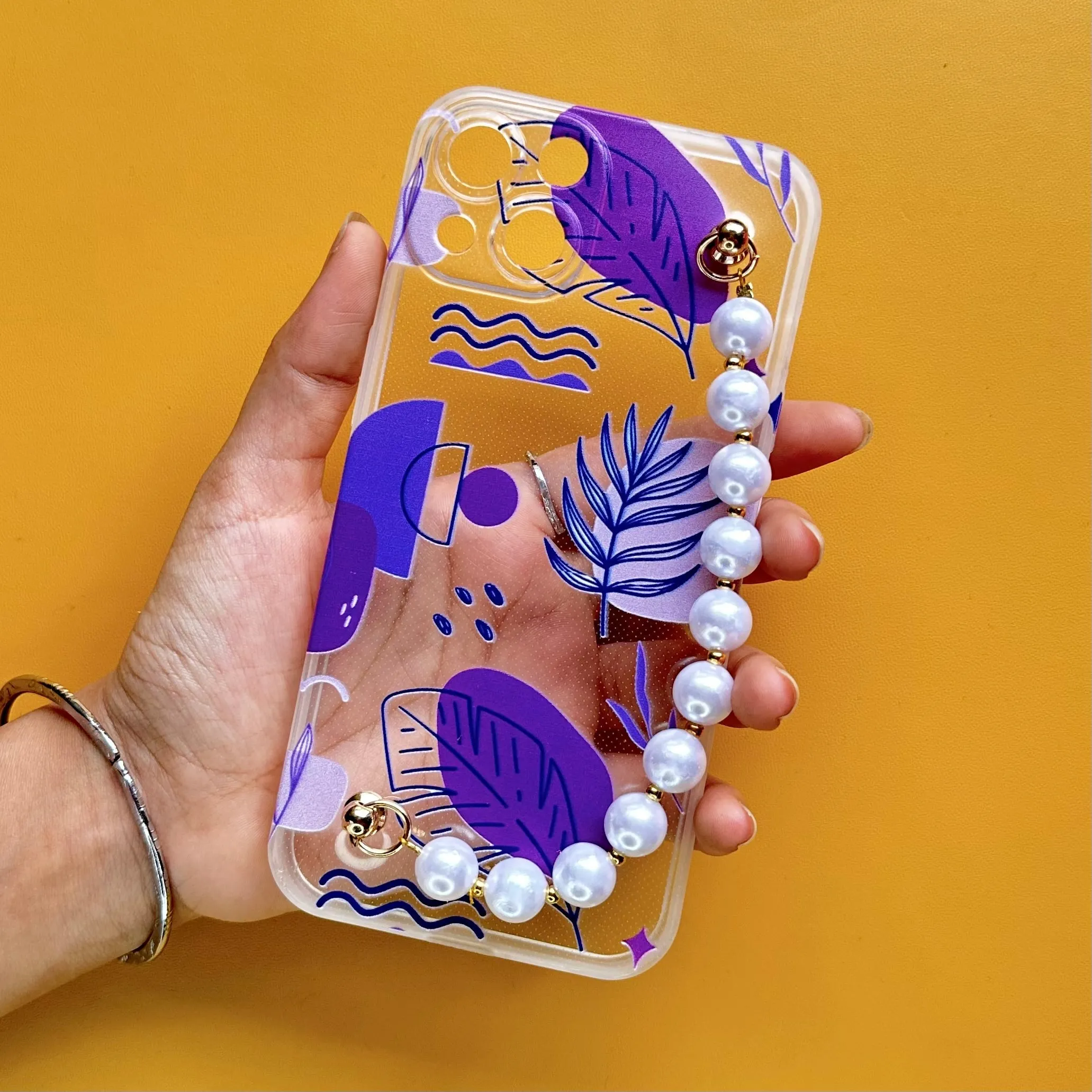 Purple Pop Transparent Pearl Phone Cover