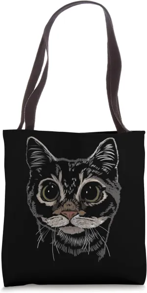 "Boba Eyes Cat" Jamie's Hand-Drawn Cat Collection Tote Bag