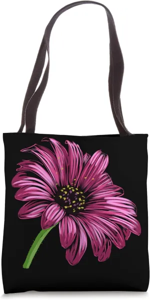 "Pink Cone-Flower" Jamie's Hand-Drawn Floral Collection Tote Bag