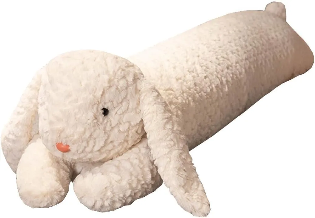 Rabbit Plush Pillow - 47 inch Rabbit Stuffed Animal - Birthday Christmas Valentine's Day Gift for Kids Boys Girls (White)