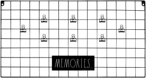 Rae Dunn Wire Wall Grid - Large Metal Grid Panel Organizer for Collage, Photo Wall, Picture Display, Memo Board, Hanging Office Organization, Art - Home and Classroom Décor - Memories Black
