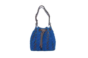 Raffia Cinch Crossbody with Leather