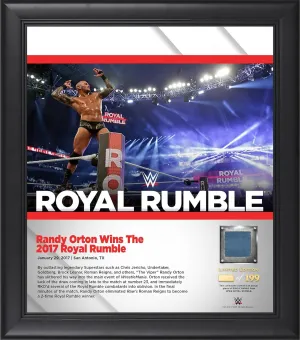 Randy Orton WWE Framed 15" x 17" 2017 Royal Rumble Collage with a Piece of Match-Used Canvas - Limited Edition of 199 - Match Used Wrestling Plaques and Collages