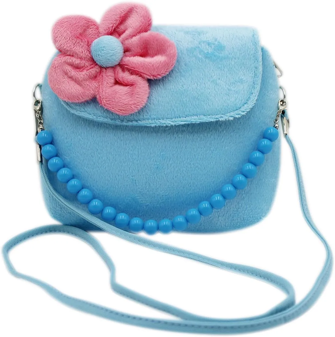 RARITYUS Little Girls Fashion Flower Crossbody Shoulder Bag Plush Handbag Mini Purse with Handle