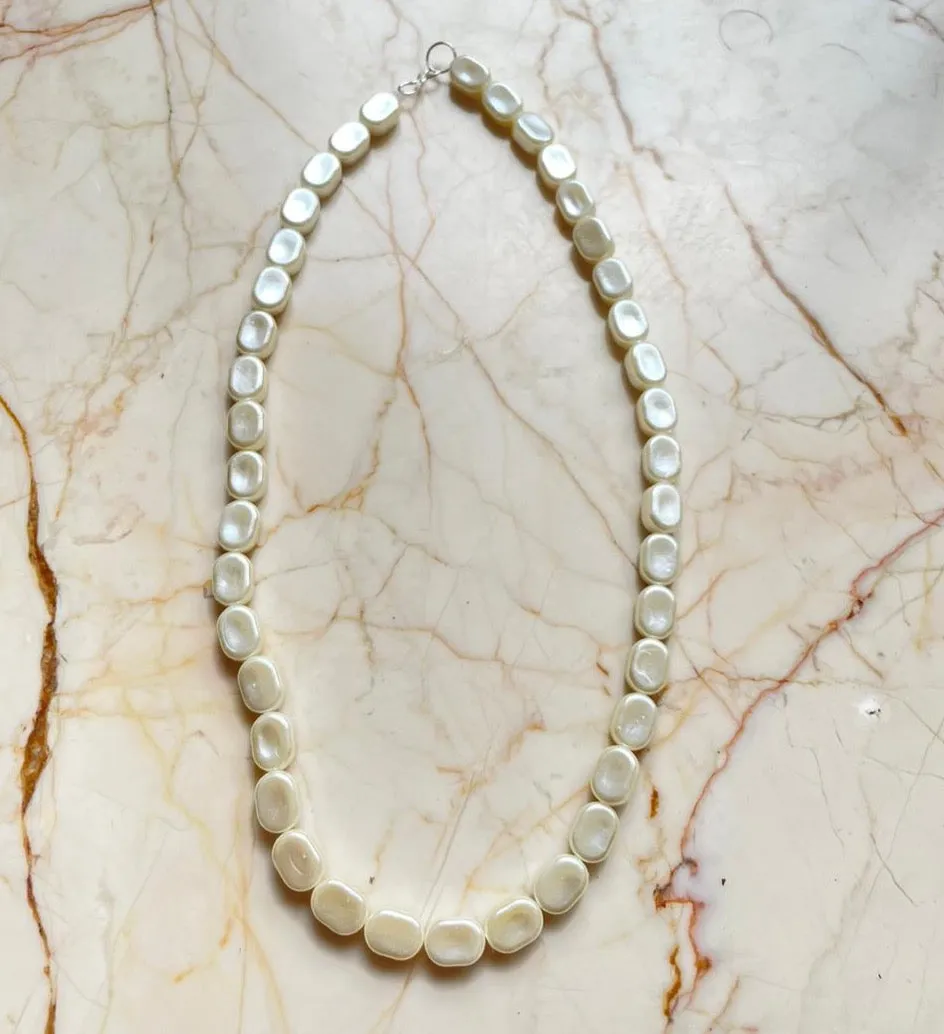Ready chains with S hook - Oval Pearl