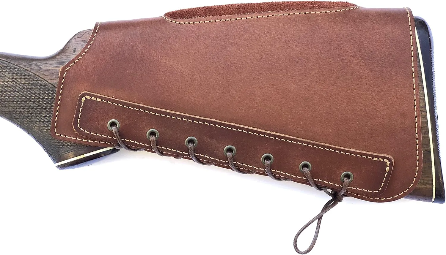 Real Leather Buttstock Holder Cover Suede Padded Cheek Rest - Long Range Shooting