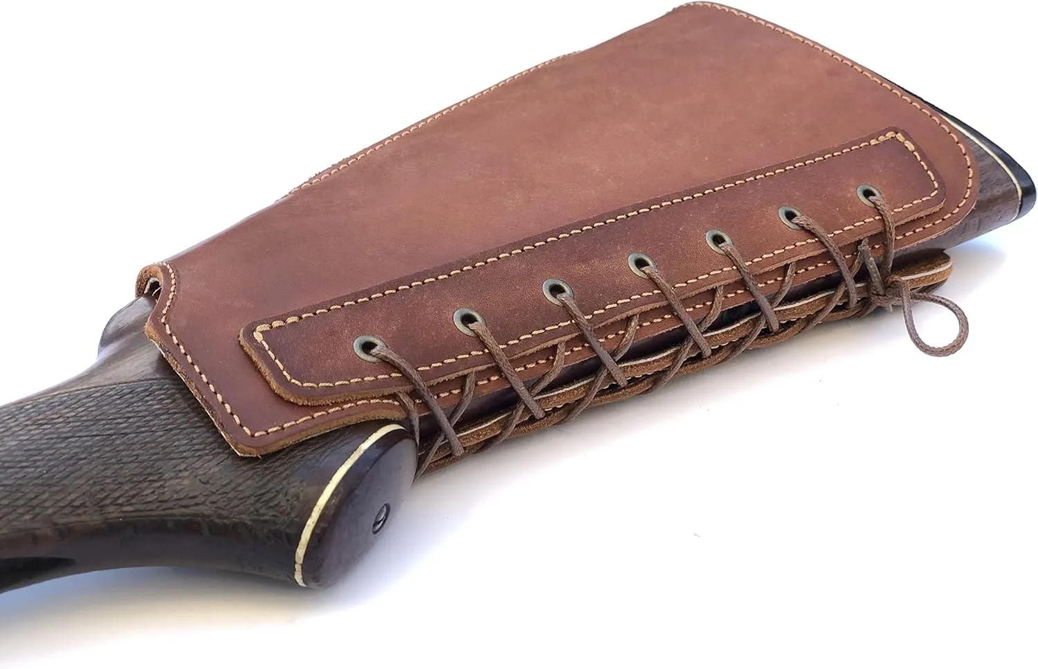 Real Leather Buttstock Holder Cover Suede Padded Cheek Rest - Long Range Shooting