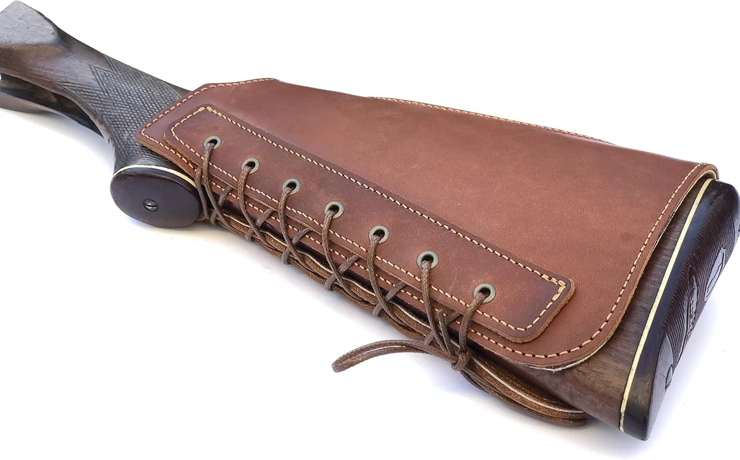Real Leather Buttstock Holder Cover Suede Padded Cheek Rest - Long Range Shooting