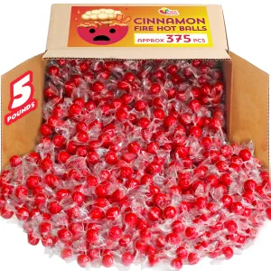 Red Hot Cinnamon Candy Balls - 5 Pounds - Red Fire Candy Bulk - Individually Wrapped
