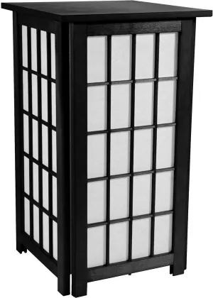 Red Lantern 27" Tall Hokkaido End Table Shoji Lamp, Black