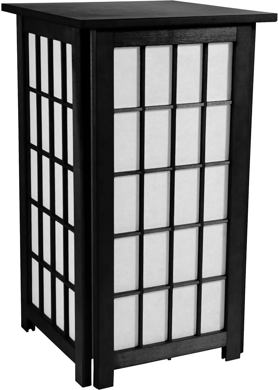 Red Lantern 27" Tall Hokkaido End Table Shoji Lamp, Black
