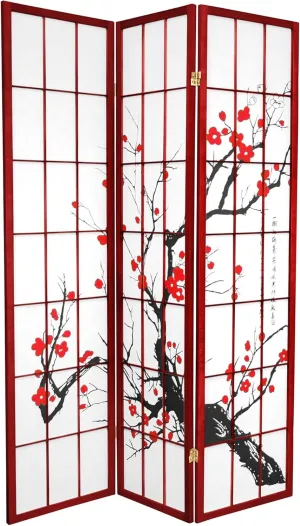 Red Lantern SS-BLOSSOM-Rosewood-3P Room Divider, 3 Panel, Rosewood