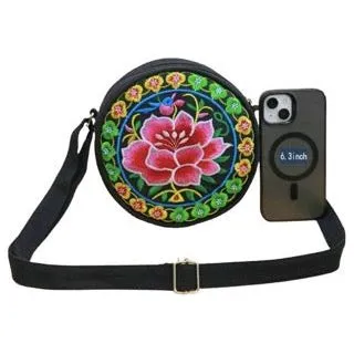 Red Vintage Embroidered Floral Purse