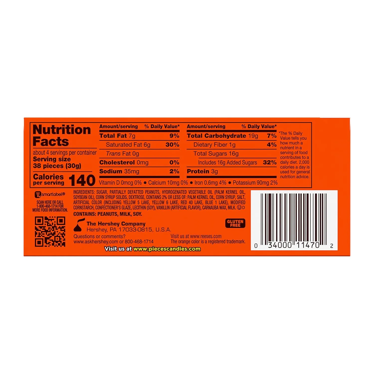 REESE'S PIECES Peanut Butter in a Crunchy Shell, Candy Boxes, 4 oz (12 Count)