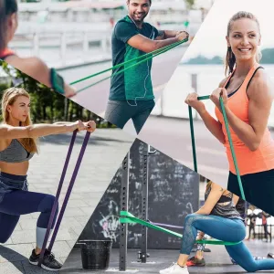 Resistance Bands Set with Carrying Bag, 4 Color-Coded Pull Up Assistance Bands for Exercise, Workout, Fitness
