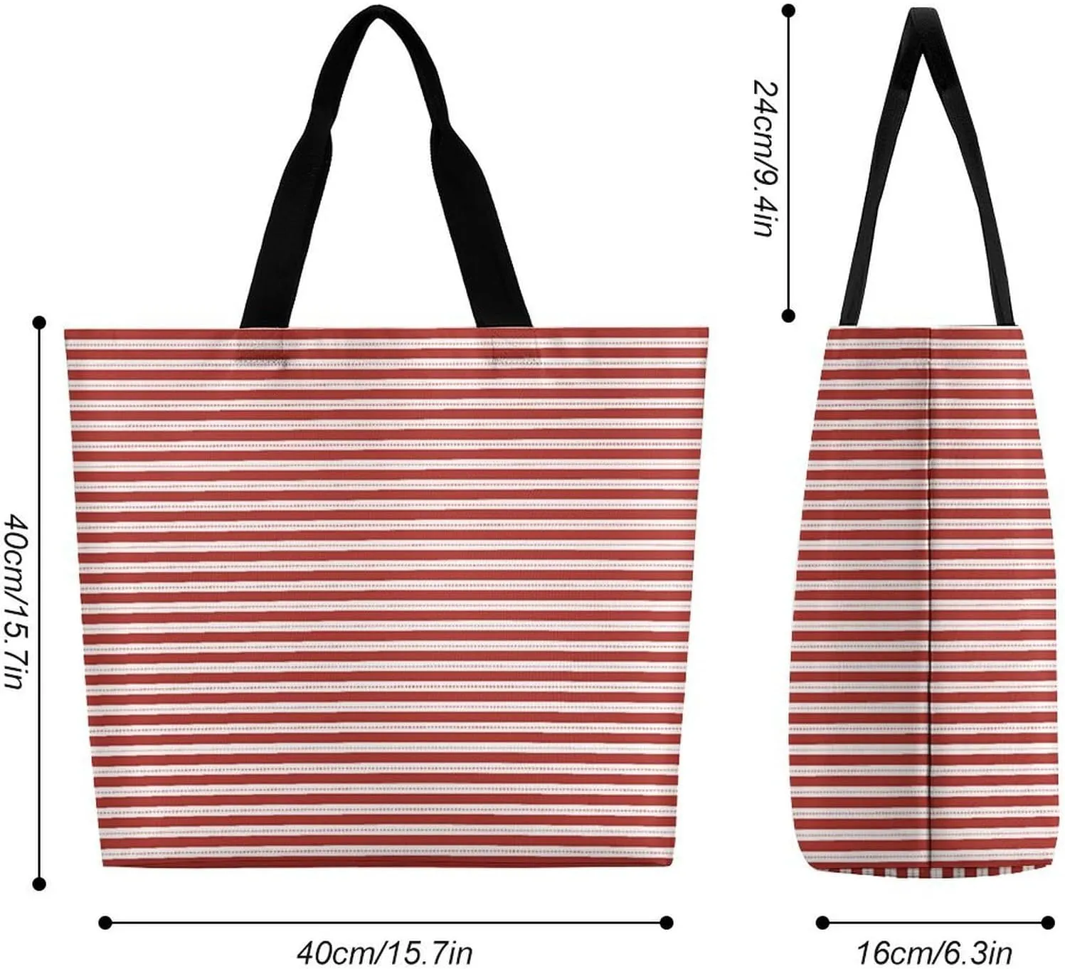 Retro Black White Polka Dots Pattern Tote Bag Reusable Grocery Bags for Groceries Capacity Heavy for Shopping