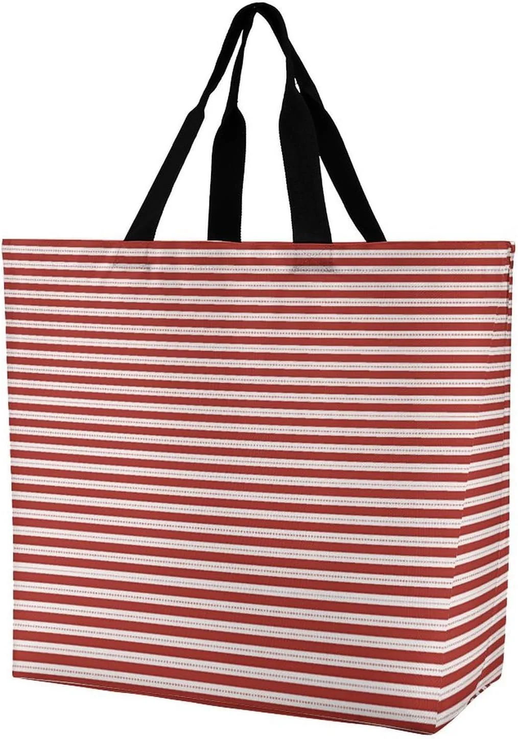 Retro Black White Polka Dots Pattern Tote Bag Reusable Grocery Bags for Groceries Capacity Heavy for Shopping