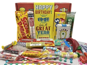 RETRO CANDY YUM ~ 1951 74th Birthday Box Nostalgic Candy Mix from Childhood for 74 Year Old Man or Woman Born 1951 Jr
