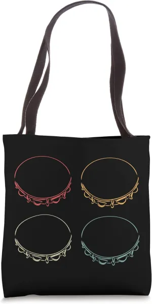 Retro Tambourine Silhouette for Tambourine Player Tote Bag