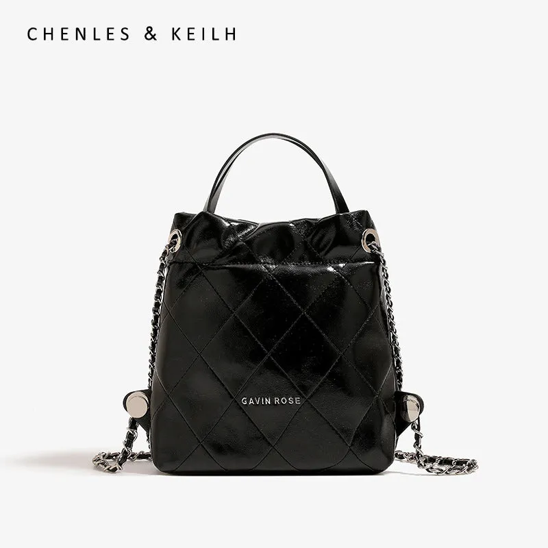 Rhombus Chain Female Fashion Classic Style Backpacks